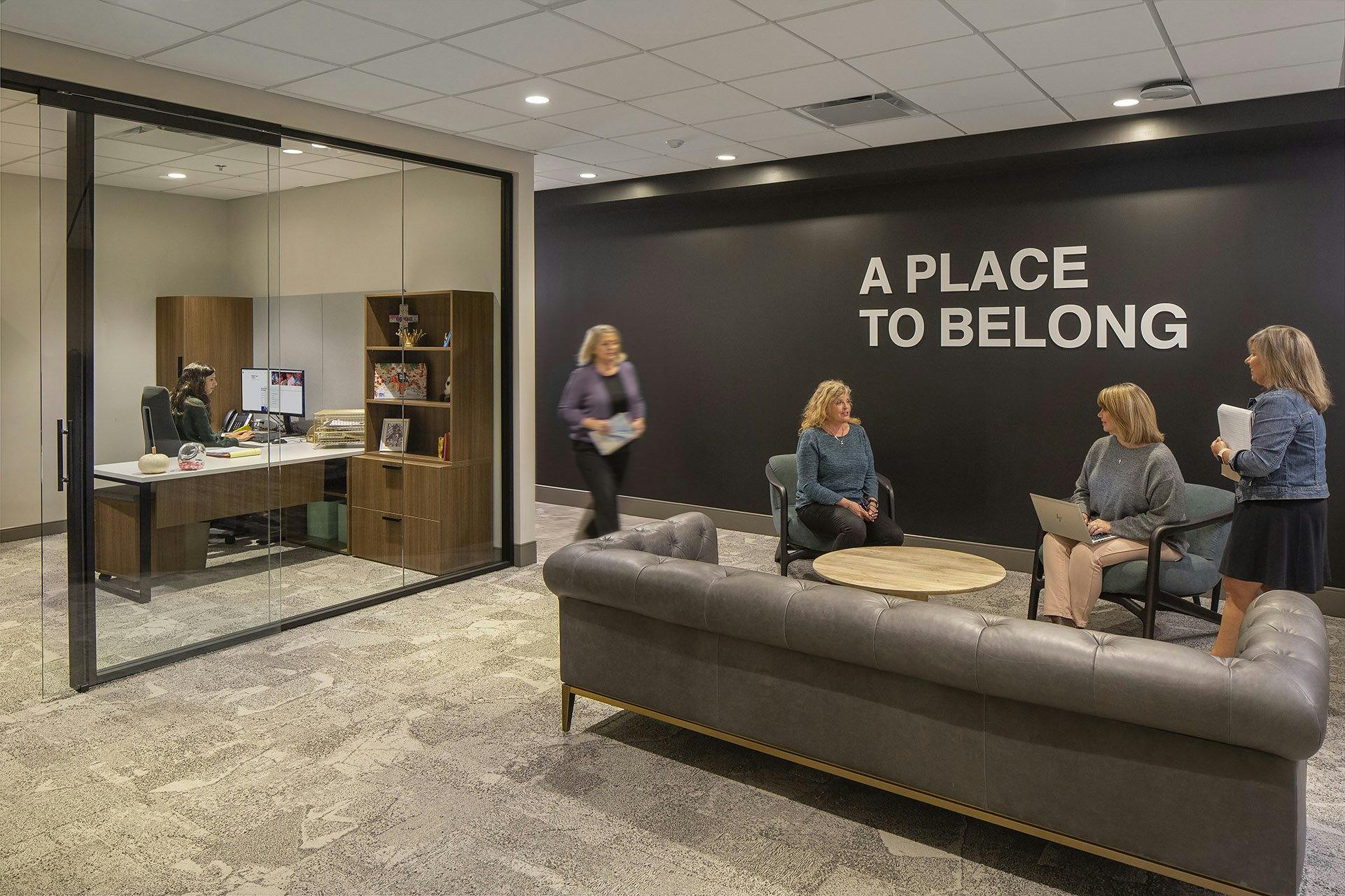 reception area outside in an office