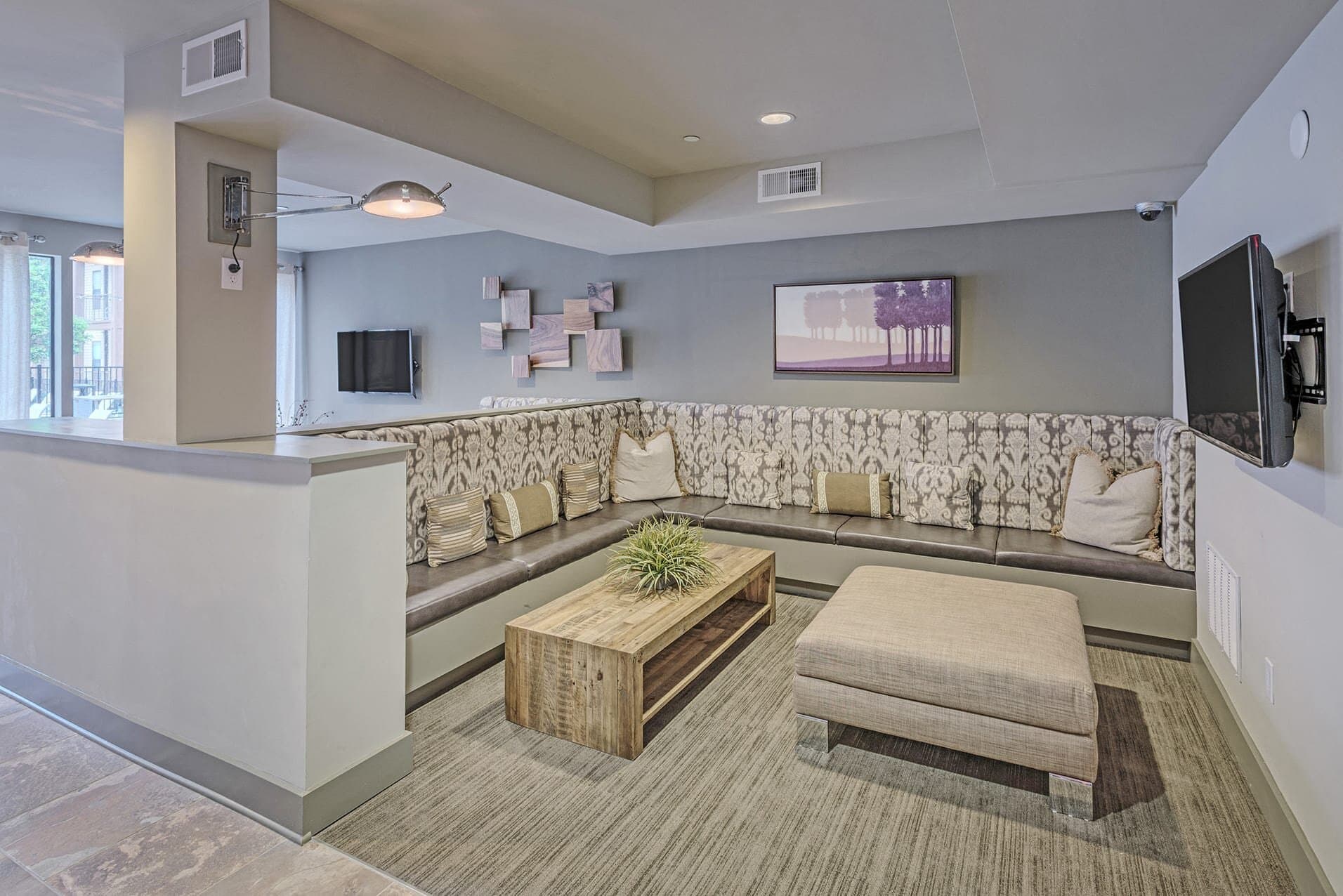Resident clubhouse with seating.